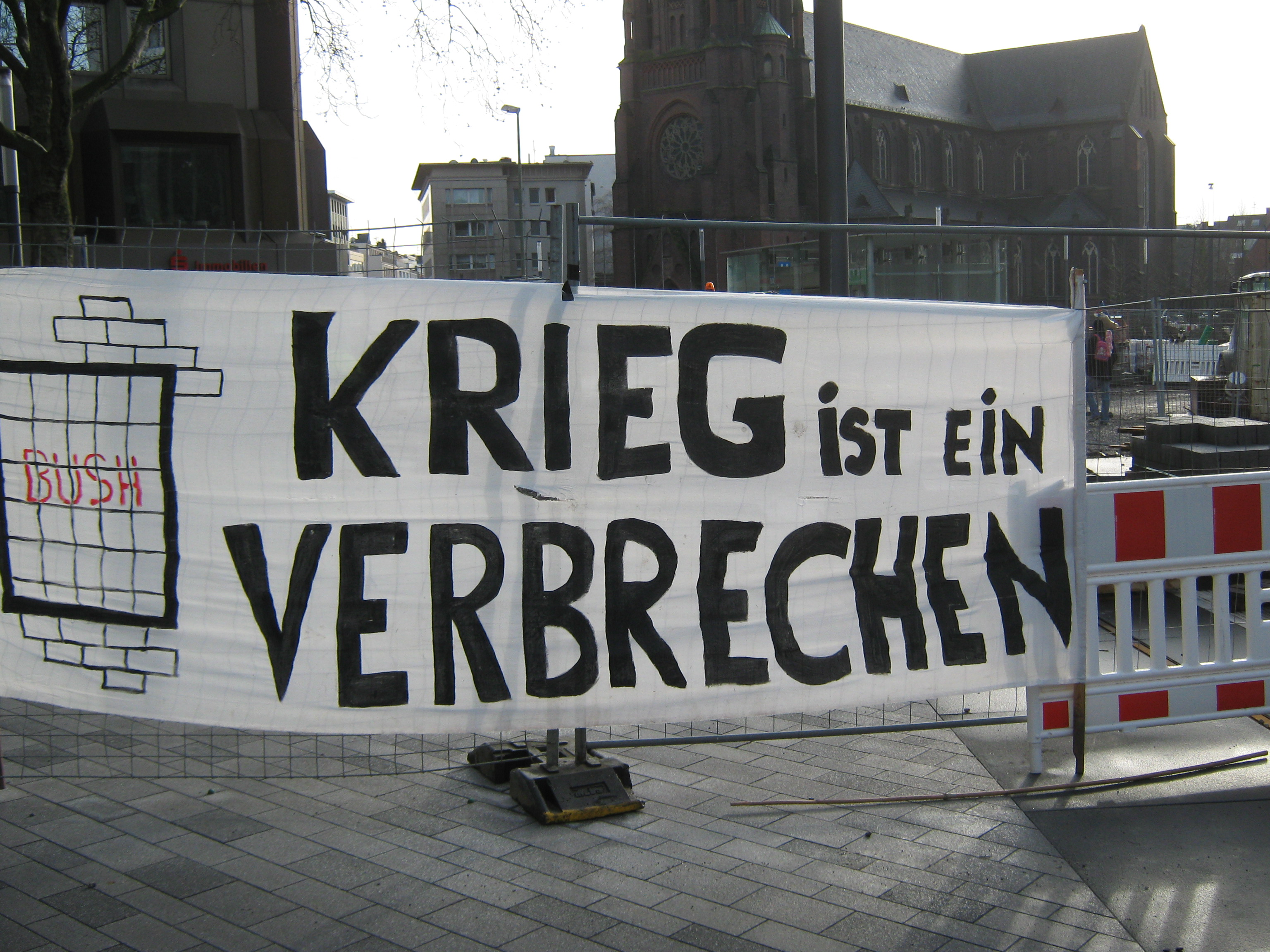 Transparent des Friedensforums Gelsenkirchen