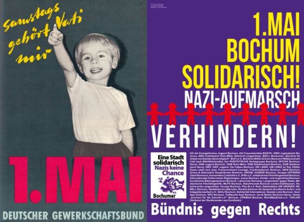 Vom DGB-Aufruf zum 1. Mai 1956 "Samstags gehört Vati mir" zum Aufruf des Bündnis gegen Rechts in Bochum, den NPD-Aufmarsch am 1. Mai 2016 zu verhindern.